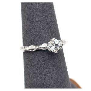 Moissanite Ring 0.5 CT Round Ring Size 6.5 Adjustable Sterling Silver 925 NWOT